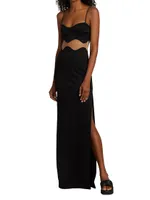 Siren Mesh-Panel Maxi Dress