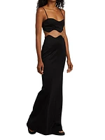 Siren Mesh-Panel Maxi Dress