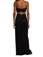 Siren Mesh-Panel Maxi Dress