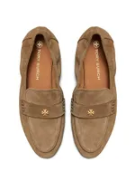 Logo Suede Ballet Loafers