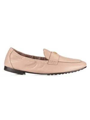 Logo Leather Ballet Loafers