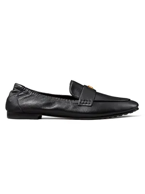 Logo Leather Ballet Loafers
