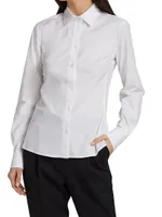 Stretch-Poplin Button-Down Shirt