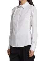 Stretch-Poplin Button-Down Shirt