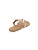 Hana Metallic Leather Thong Sandals