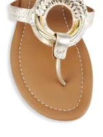 Hana Metallic Leather Thong Sandals