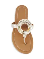 Hana Metallic Leather Thong Sandals