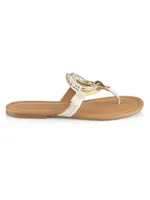 Hana Metallic Leather Thong Sandals