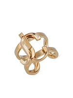 Goldtone Monogram Ring