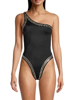 Studded One-Piece Swimsuit