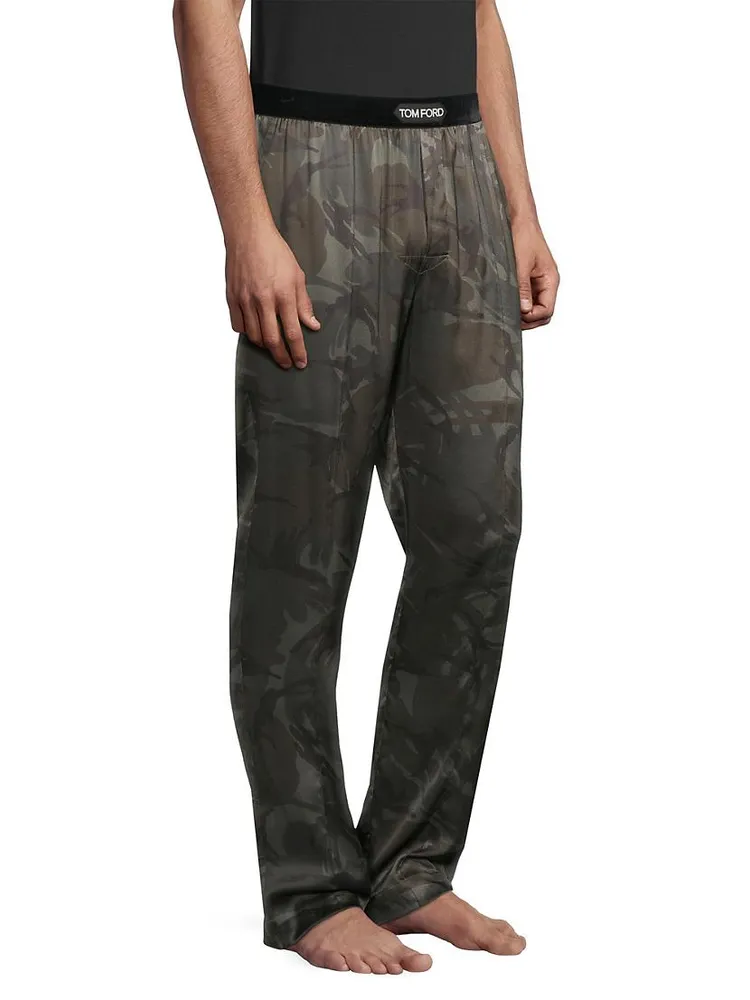 Logo Silk Pajama Pants