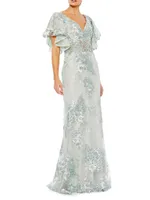 Metallic Embroidered Gown