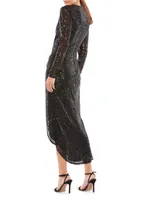 Ieena Sequin Knotted Midi Dress