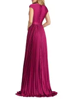 Ieena Satin Pleated Gown