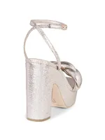 Fae Metallic Braided-Strap Platform Sandals