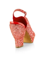 Salma Glitter Platform Leather Sandals