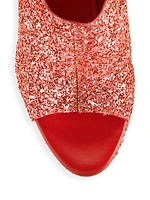 Salma Glitter Platform Leather Sandals