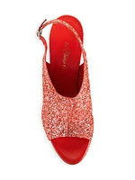 Salma Glitter Platform Leather Sandals