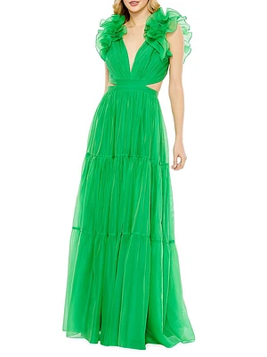 Tiered Cap Sleeve Gown