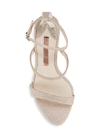 Rosalind Pearl Glitter Sculptured Heel Sandals