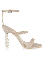 Rosalind Pearl Glitter Sculptured Heel Sandals