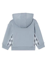 Baby's & Little Boy's Check Trim Zip-Up Hoodie