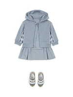 Baby's & Little Boy's Check Trim Zip-Up Hoodie