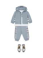 Baby's & Little Boy's Check Trim Joggers