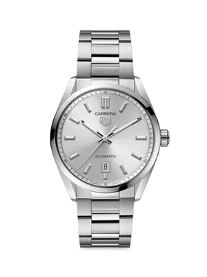 Carrera Stainless Steel & Silver Dial Automatic 39MM Bracelet Watch