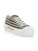 Jack Plaid Cotton Logo Sneakers