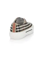 Jack Plaid Cotton Logo Sneakers