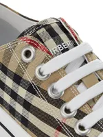 Jack Plaid Cotton Logo Sneakers