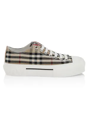 Jack Plaid Cotton Logo Sneakers