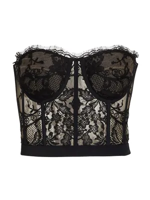 Strapless Lace Crop Bustier