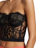 Strapless Lace Crop Bustier