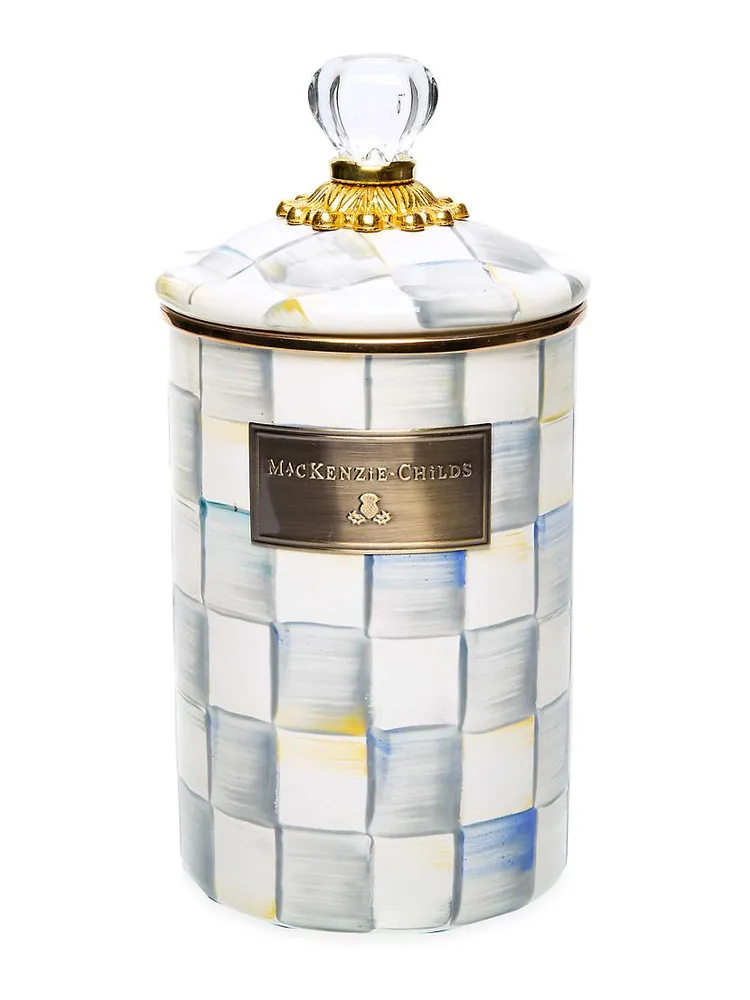 Sterling Check Enamel Canister