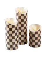 Courtly Check Faux Pillar Candle