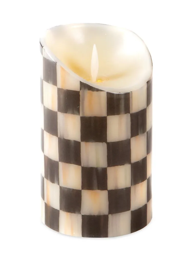 Courtly Check Faux Pillar Candle