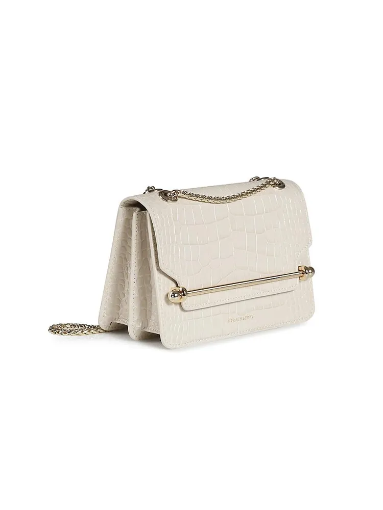 East/West Embossed Croc Mini Shoulder Bag