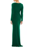 Ieena Jersey Wrap A-Line Gown