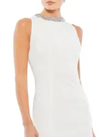 Ieena Embellished Neck Sheath Minidress