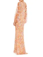 Bishop Sleeve Column Gown