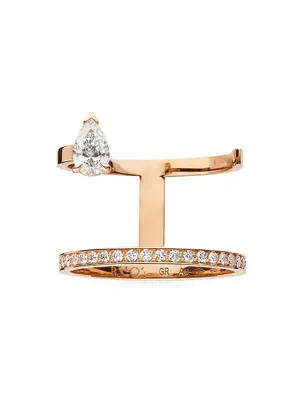 Serti Sur Vide 18K Pink Gold & 0.56 TCW Diamonds Ring