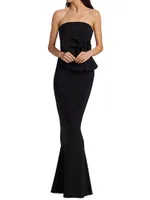 Hebe Strapless Ruffle Gown