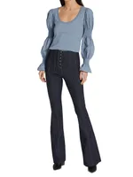 Carolina Seamed Flared Jeans