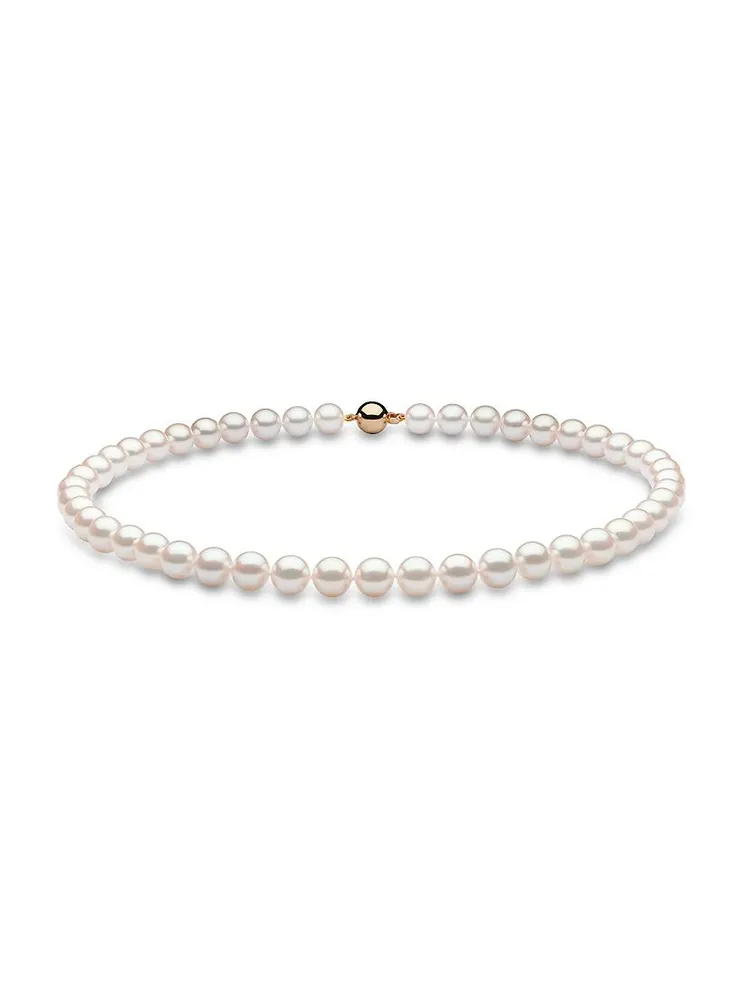 14K Yellow Gold & 8.5-9MM Akoya Pearl Necklace