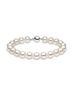 14K White Gold & Cultured Freshwater Pearl Bracelet