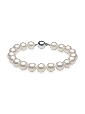 14K White Gold Akoya Pearl Bracelet