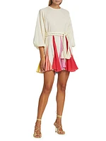 Ella Colorblock Pleat Minidress