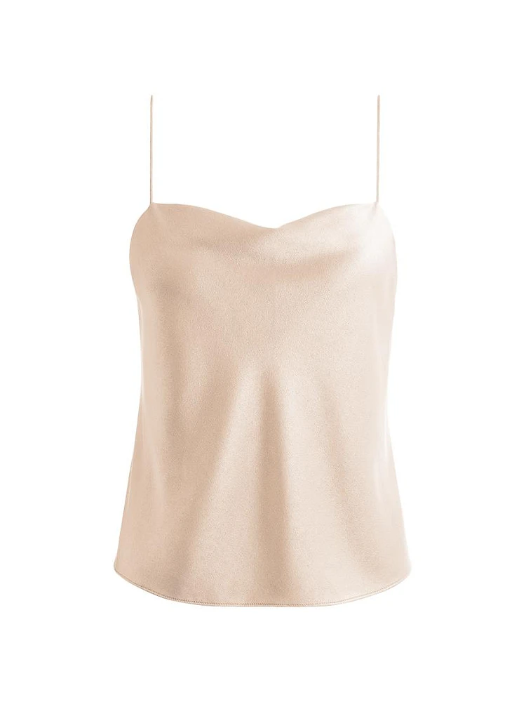 Harmon Draped Satin Tank Top